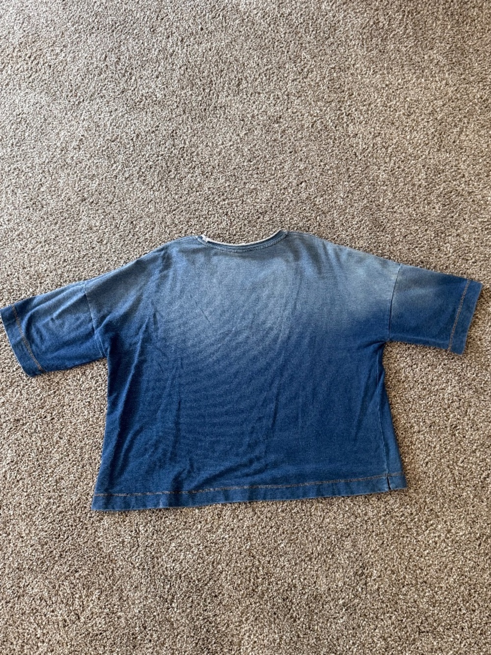 Distressed Blue Sweat Shirt